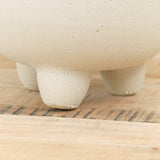 Kati Von Lehman Handmade Ceramics White Stoneware Tripod Planter Pot with Drainage Hole