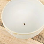 Tripod Planter Pot with Drainage Hole in White Stoneware by Kati Von Lehman Handmade Ceramics 