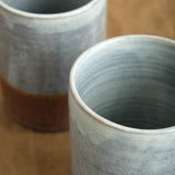 Shino glaze with small speckled details on Brownstone Tumbler 