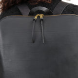 KikaNY Designer Brand Leather Butterfly Backpack with Gold Zippers in Black