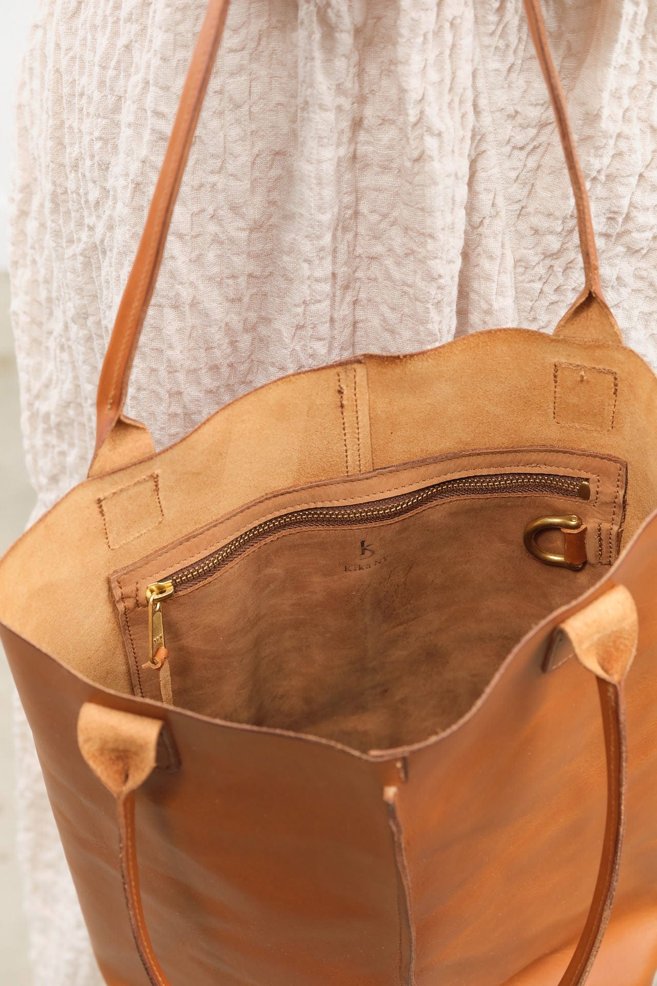 KikaNY Accessories Bags Daily Bag Tan / 15" L X 12.5" W X 4" D