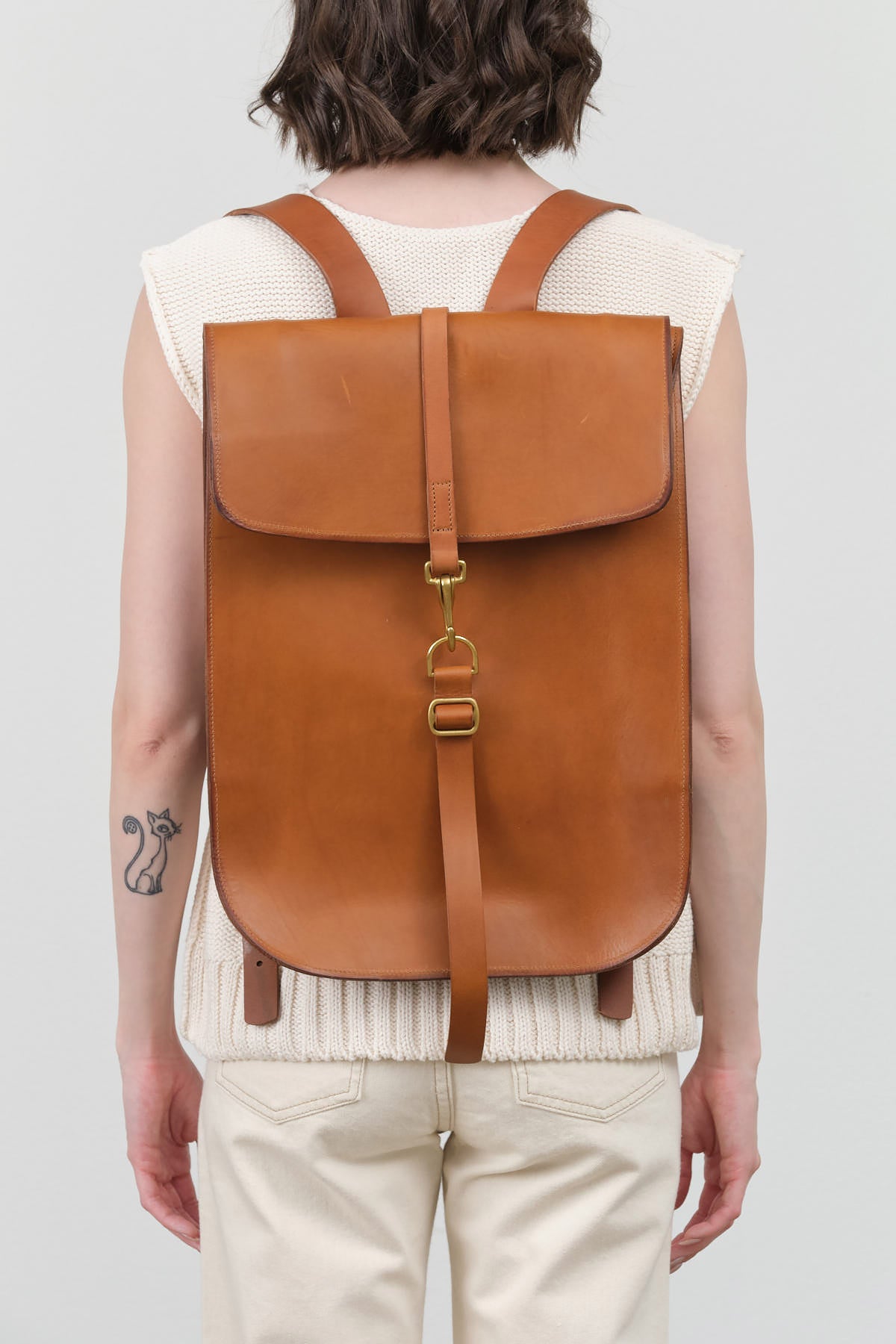 Postal Backpack #1 KikayNY in Tan Brown