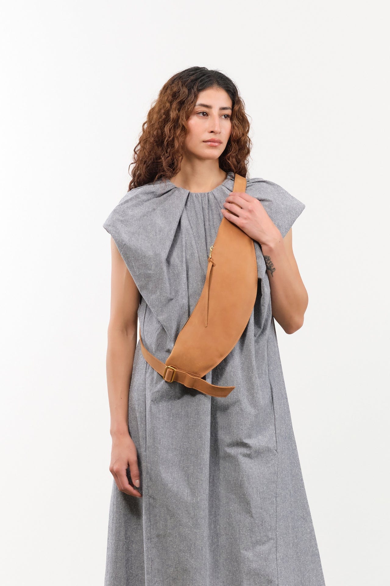 KikaNY Accessories Bags Sling Pouch in Tan Tan / 16" L X 5" D