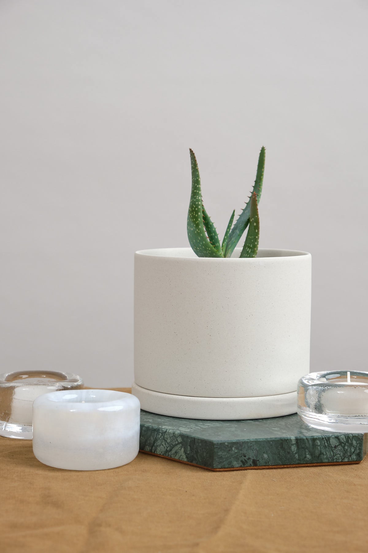Kinto 5 inch Porcelain Plant Pot in Earth Grey 