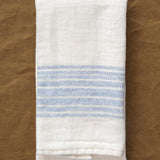 Folded Flax Line Hand Towel in Blue/Ivory