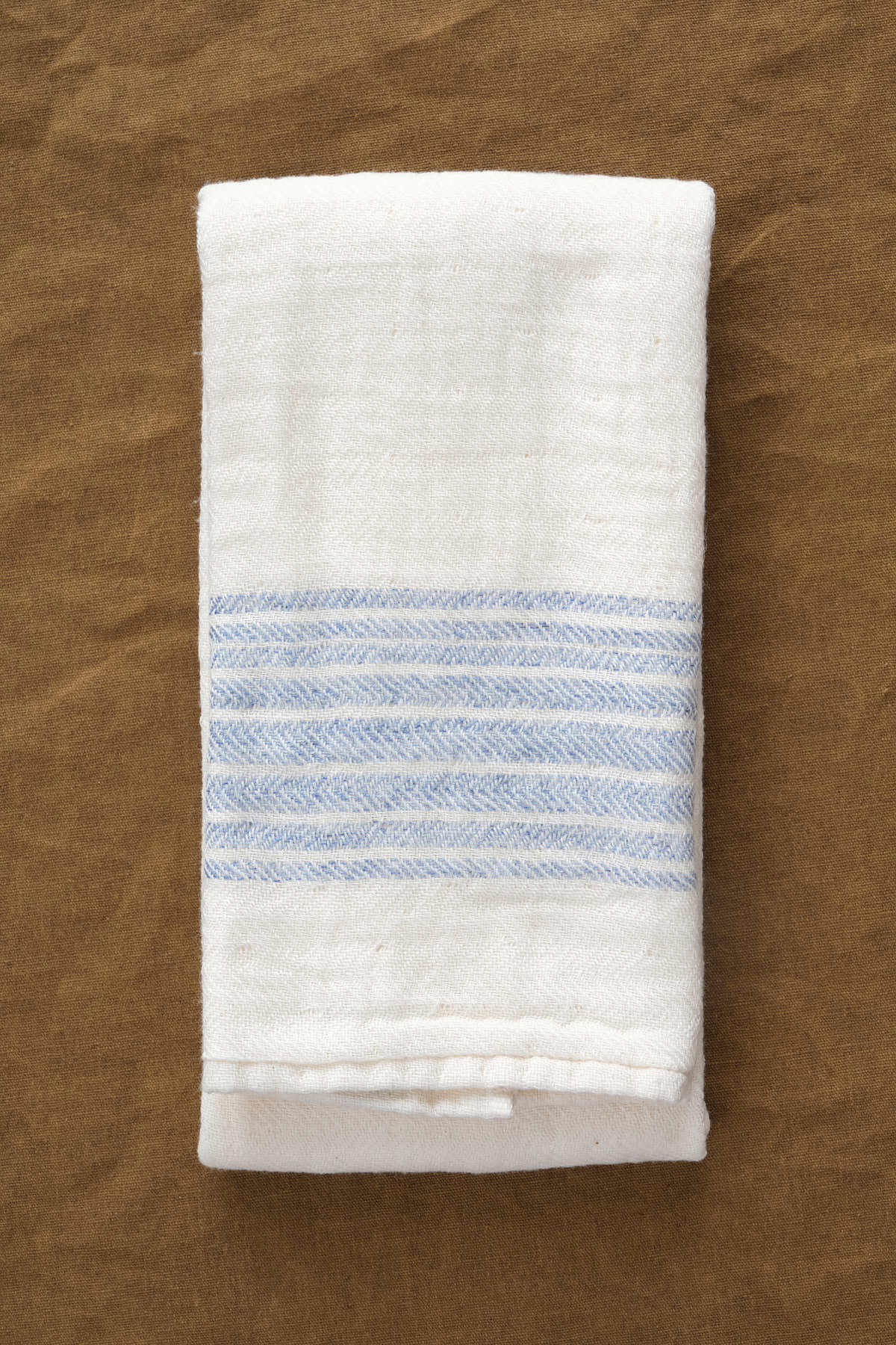 Kontex Home Bath Towels Flax Line Hand Towel Blue-Ivory / 33.5" L X 13.25" W