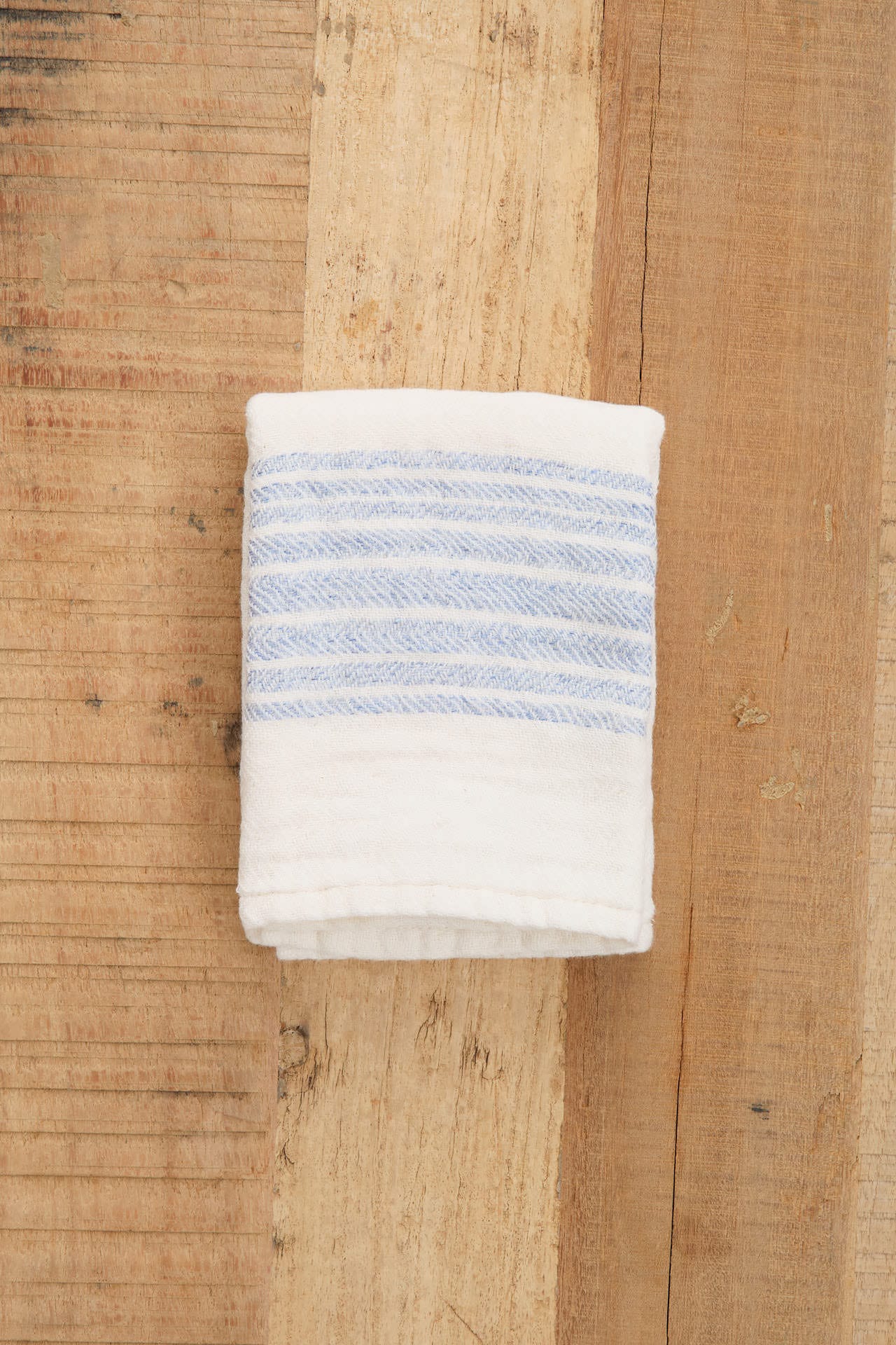 Kontex Home Bath Textiles Flax Line Washcloth Blue-Ivory