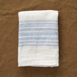 Kontex Home Bath Textiles Flax Line Washcloth Blue-Ivory / 13.25" L X 13.25" W