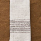 Flax Line Hand Towel in Brown/Beige