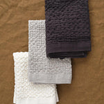 Grouped Lattice Cotton/Linen Washcloth in Charcoal