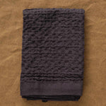 Folded Lattice Cotton/Linen Washcloth in Charcoal