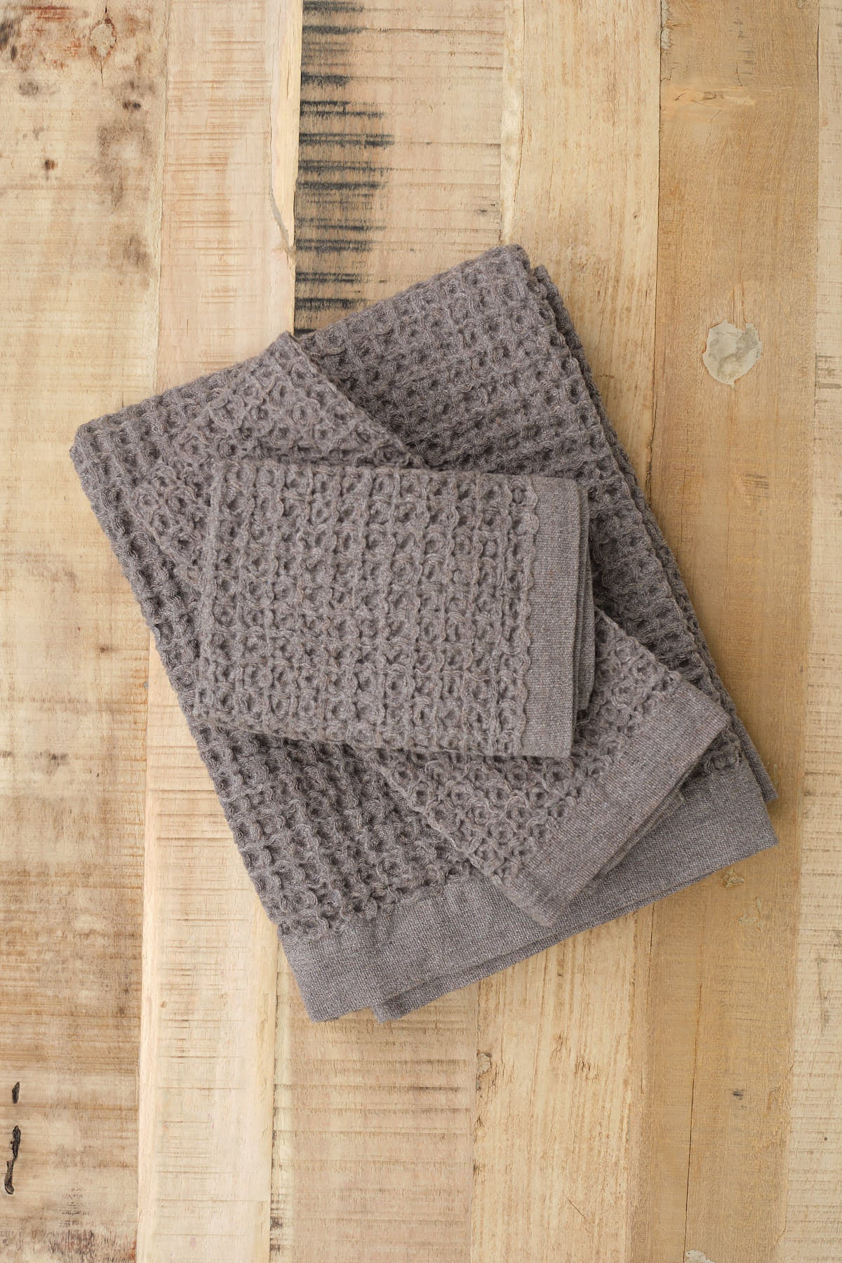 Kontex Lattice Washcloth in Brown