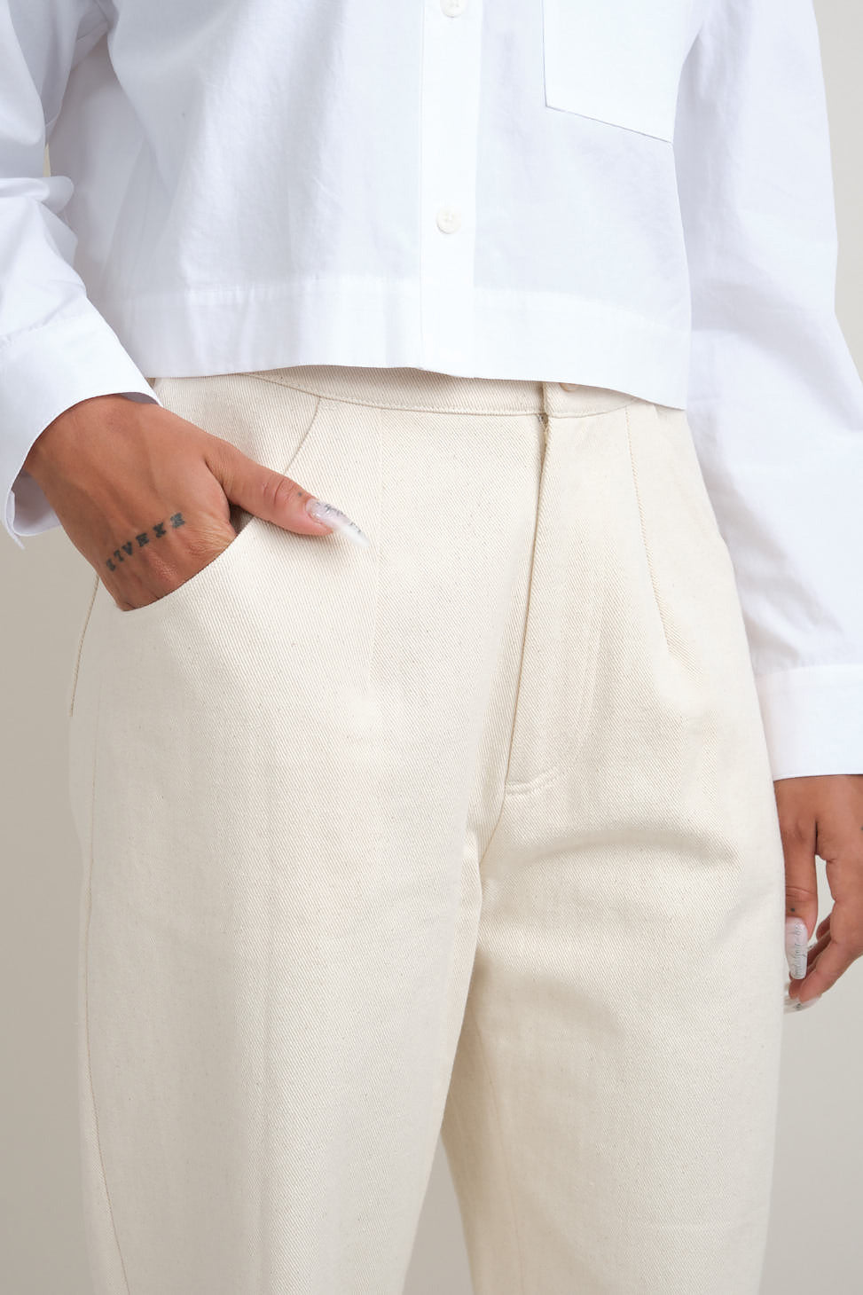 Front detailing on Signature Curve Legged Trouser