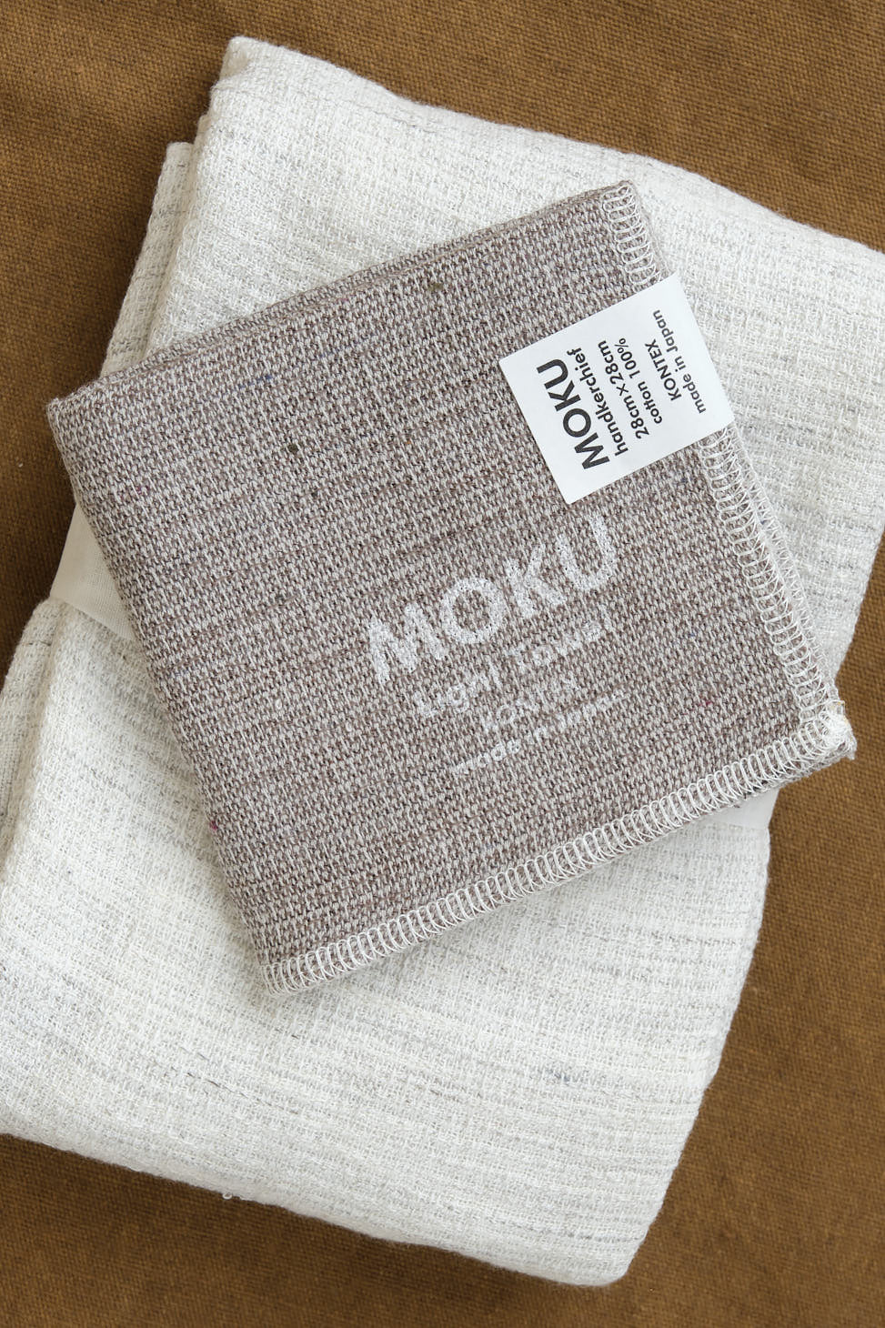 Moku Linen Washcloth in Grey stacked