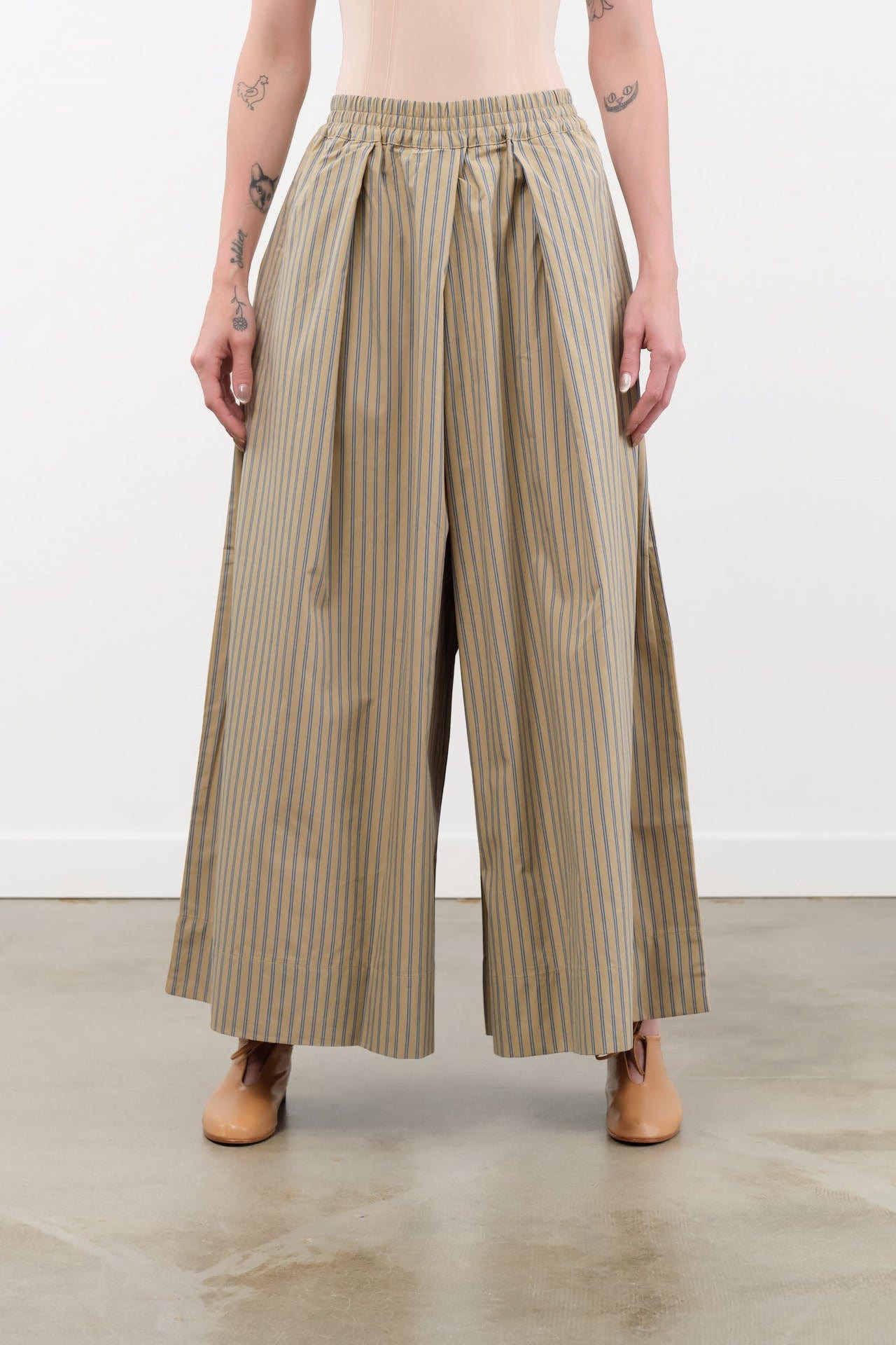 Kowtow Apparel Womens Pants Athena Pant in Double Pinstripe