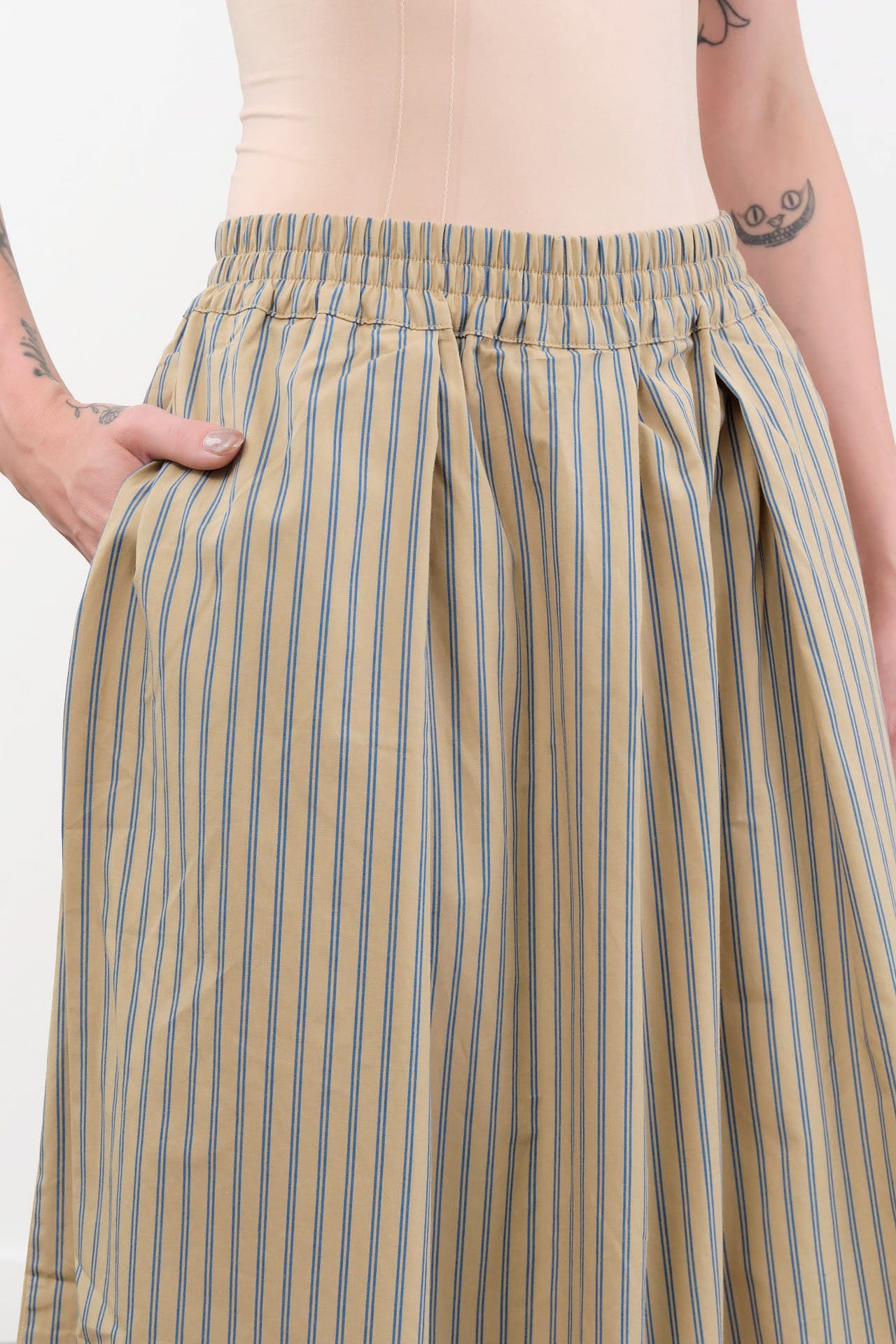 Kowtow Apparel Womens Pants Athena Pant in Double Pinstripe
