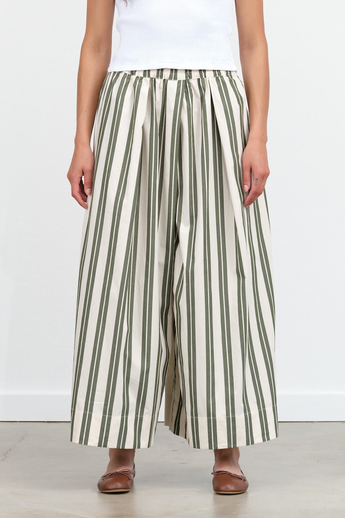 Athena Pant by Kowtow in Forest Stripe