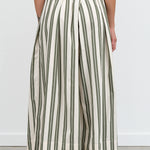 Wide Leg Athena Pant in Forest Green Stripe by Kowtow Designer Brand