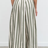 Wide Leg Athena Pant in Forest Green Stripe by Kowtow Designer Brand