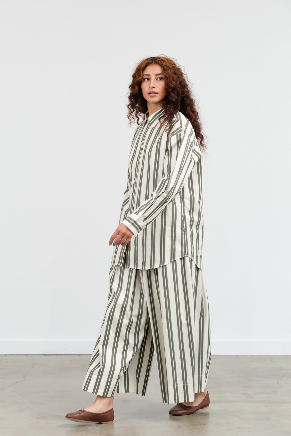 Kowtow Athena Pant in Forest Stripe