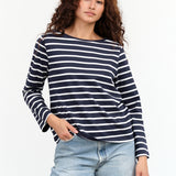 Kowtow Breton Top in Navy Breton Stripes