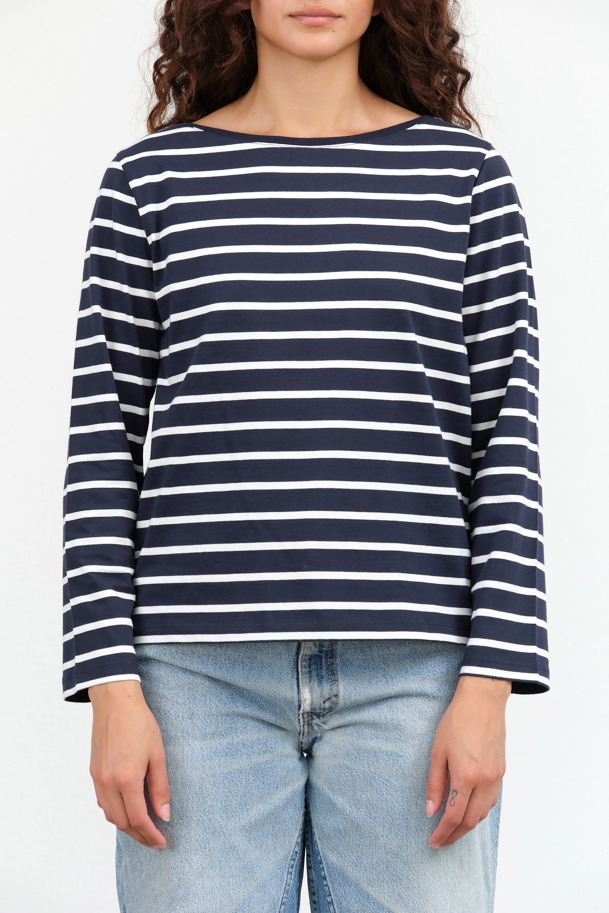 Breton Top by Kowtow in Navy Breton Stripes