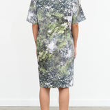 Designer Brand Kowtow Short Sleeve Midi Foliage Dress Forest Print