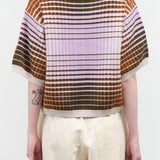 Gradient Sweater Knit Tee with Ribbed Cuff and Hem by Kowtow