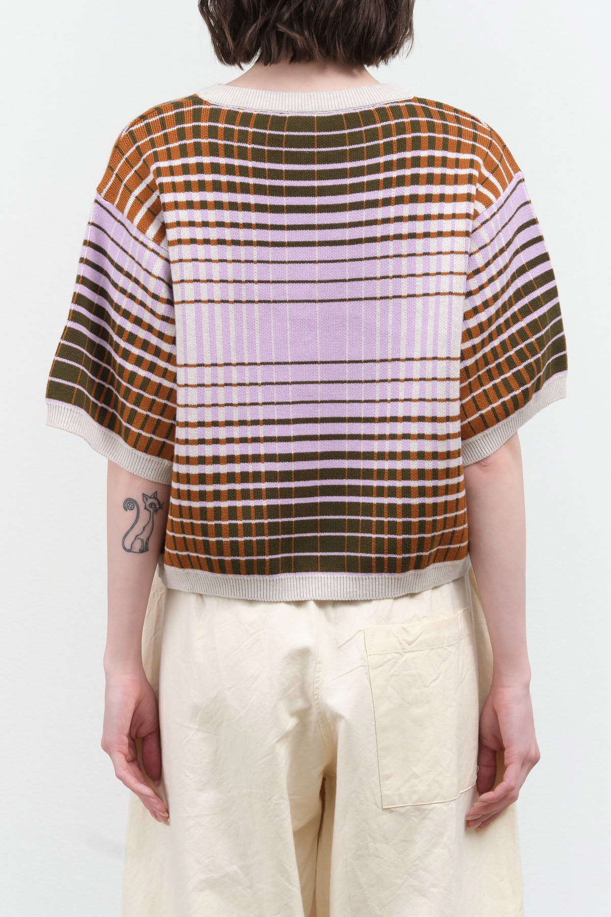 Gradient Sweater Knit Tee with Ribbed Cuff and Hem by Kowtow