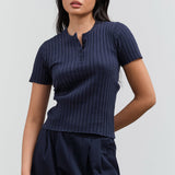 Styled view of Henley Knit Top