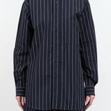 James Shirt by Kowtow in Navy Pinstripe