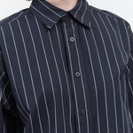 Navy Pinstripe James Shirt by Kowtow