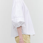 White Joan Shirt Blouse with Collar by Kowtow 