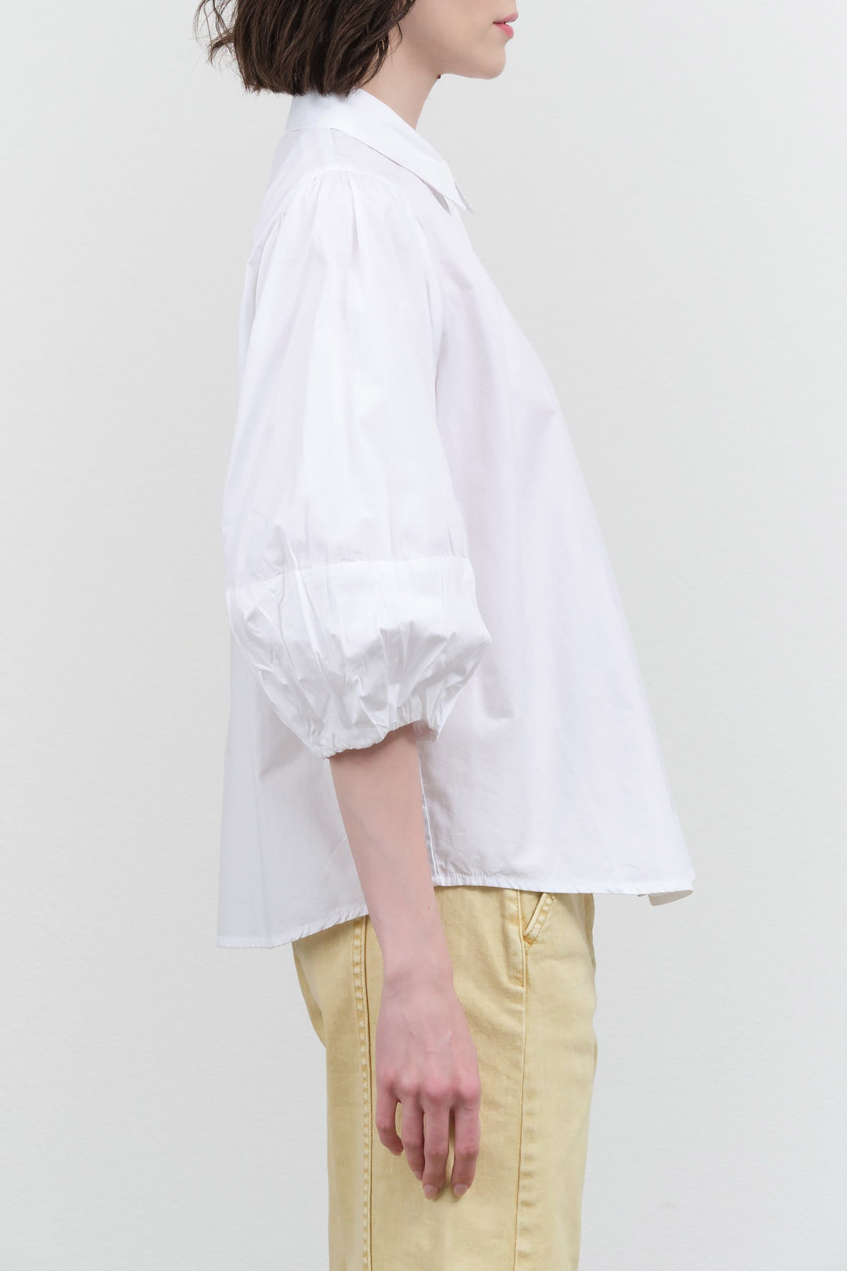 White Joan Shirt Blouse with Collar by Kowtow 