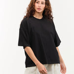 Kowtow Apparel Womens Tees Oversized Boxy Tee in Black Black / XXSmall