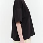 Side view of Oversized Boxy Tee in Black
