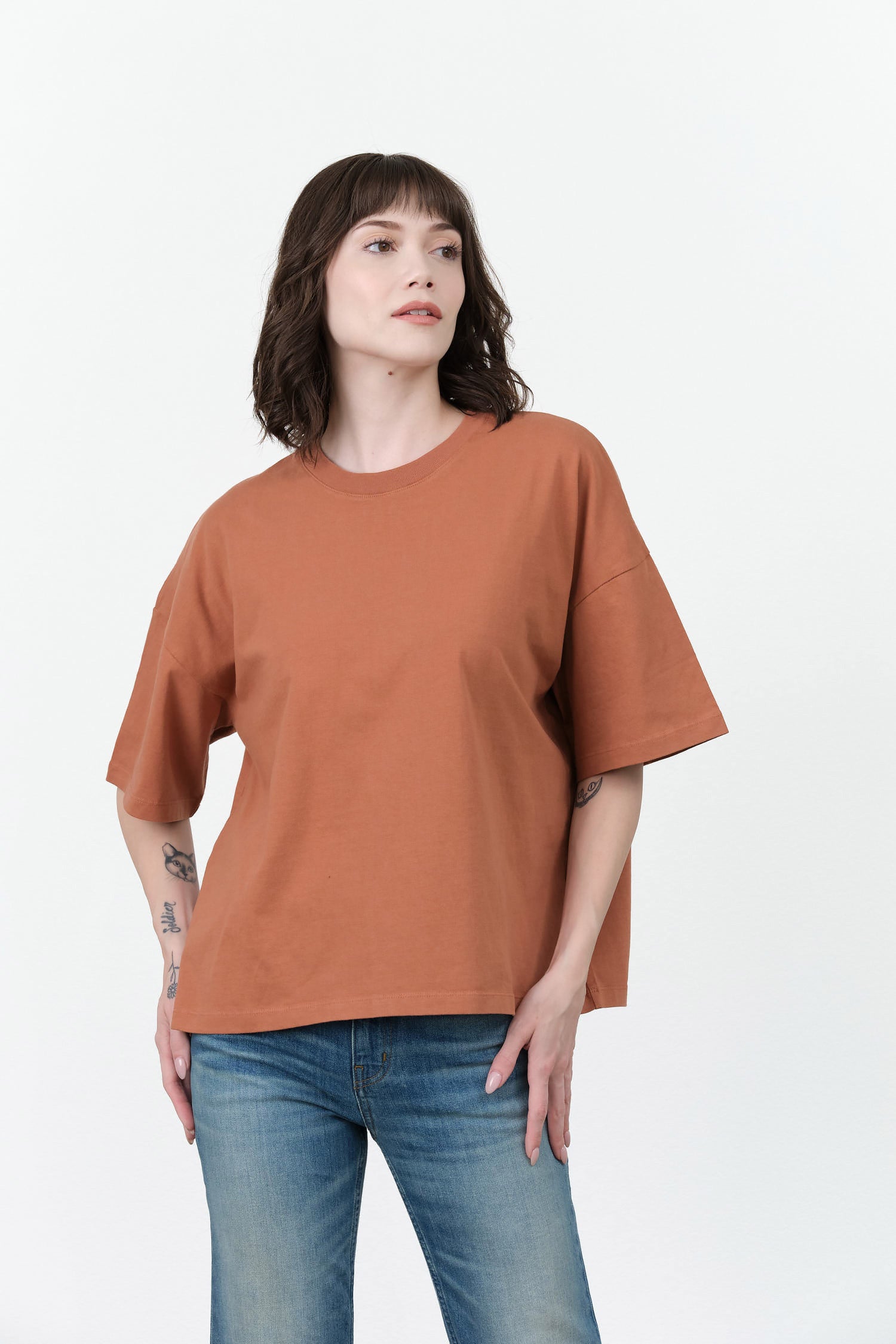 Kowtow Oversized Boxy Tee in Sienna