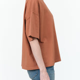 Kowtow Designer Brand Oversized Boxy Short Sleeve Tee in Sienna Orange