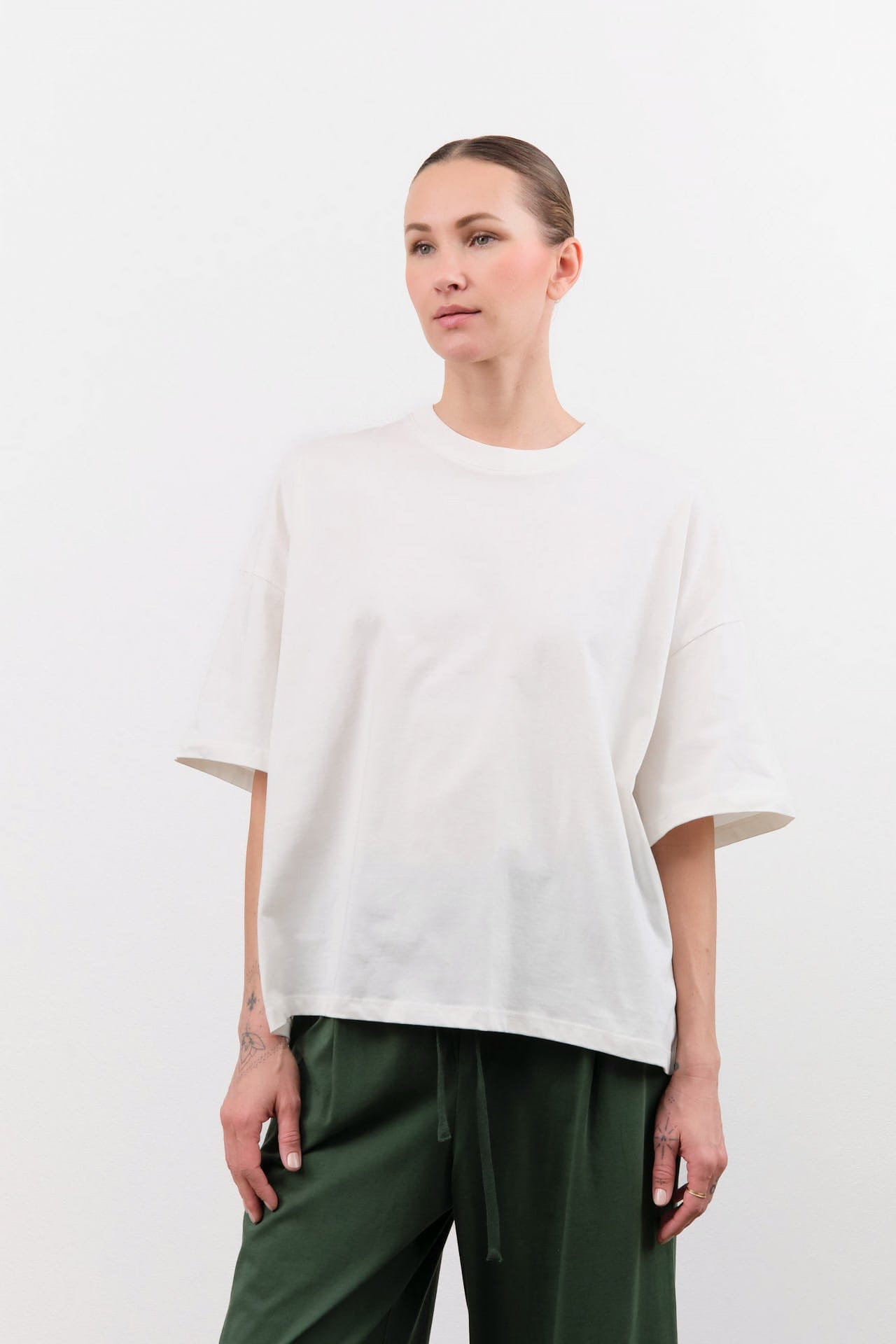 Kowtow Apparel Womens Tees Oversized Boxy Tee in White