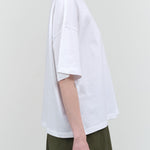 Side view of Oversized Boxy Tee in White