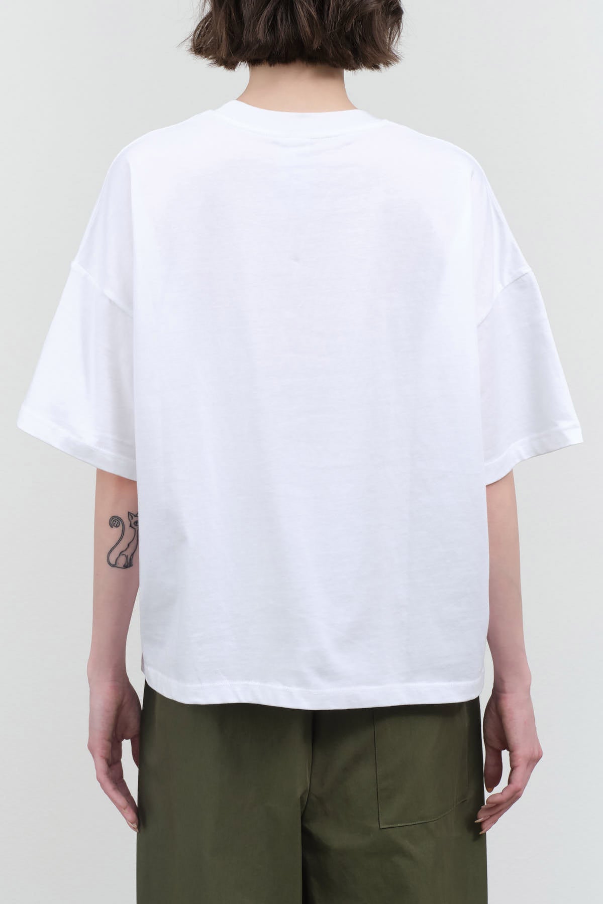 Back view of Oversized Boxy Tee in White