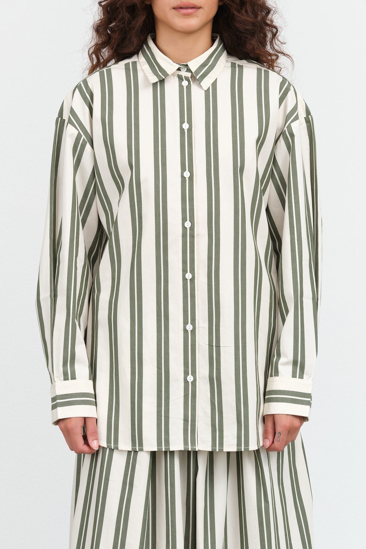 Petra Shirt by Kowtow in Forest Stripe