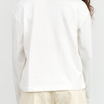 Cotton Long Sleeve Mock Neck Reflect Top in Off White by Kowtow Designer Brand