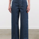 Kowtow Apparel Womens Denim Sailor Jeans in Chalk Stripe