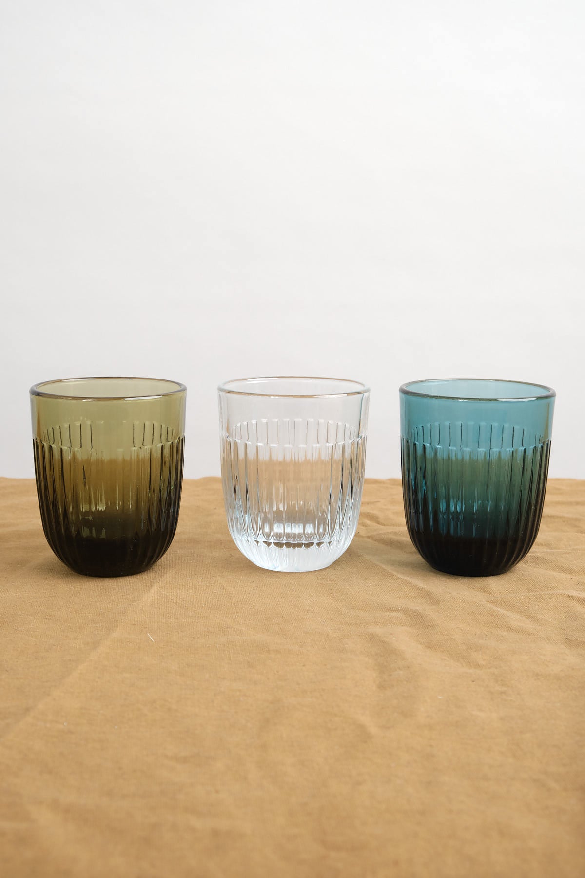 La Rochere Ouessant Glass Tumblers with sleek embossed vertical lines
