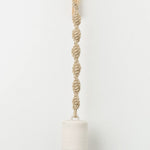 MQuan Art Ceramics Large Wide Thrown Bell in Twist White / 6.5" Dia X 7.75" H