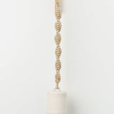 MQuan Art Ceramics Large Wide Thrown Bell in Twist White / 6.5" Dia X 7.75" H