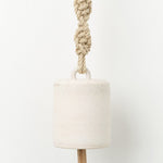 MQuan Art Ceramics Large Wide Thrown Bell in Twist White / 6.5" Dia X 7.75" H