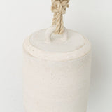 MQuan Art Ceramics Large Wide Thrown Bell in Twist White / 6.5" Dia X 7.75" H