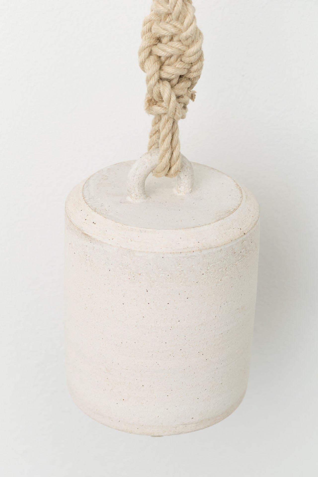 MQuan Art Ceramics Large Wide Thrown Bell in Twist White / 6.5" Dia X 7.75" H